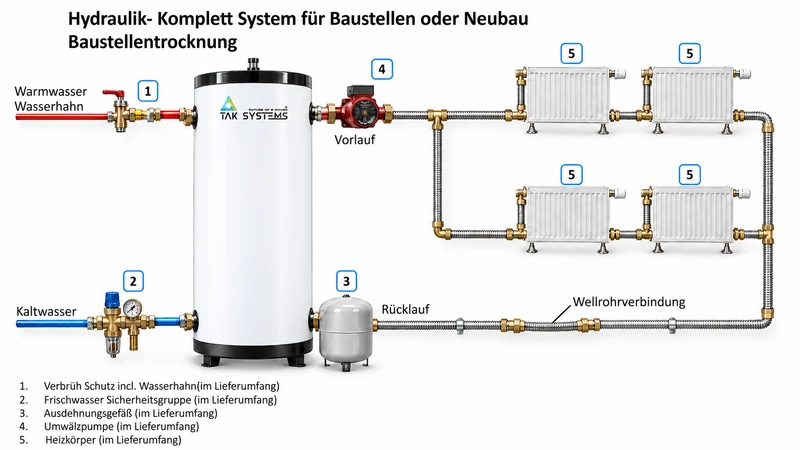 Bauheizung und Bautrocknung mit Wellrohrverbindungen